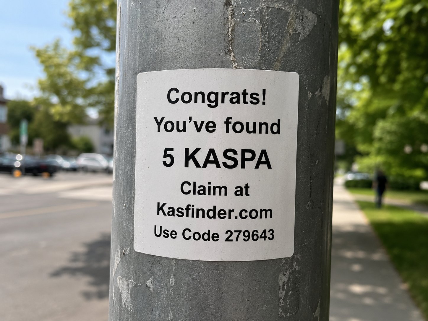 Sticker on lamp post
